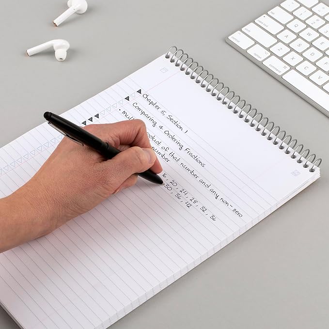 Five Star Top Spiral Notebook + Study App, 1 Subject, College Ruled Notepad, 8-1/2" x 11", 100 Sheets, Fights Ink Bleed, Water Resistant Cover, Black (820058A-ECM)