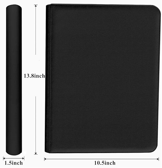 Premium 9-Pocket Zippered Trading Card Binder, 540 Pockets Double-Sided Side-Loading Card Organizer Album, PU Leather Card Holder Protector for MTG, TCG, Sports Cards (Black)