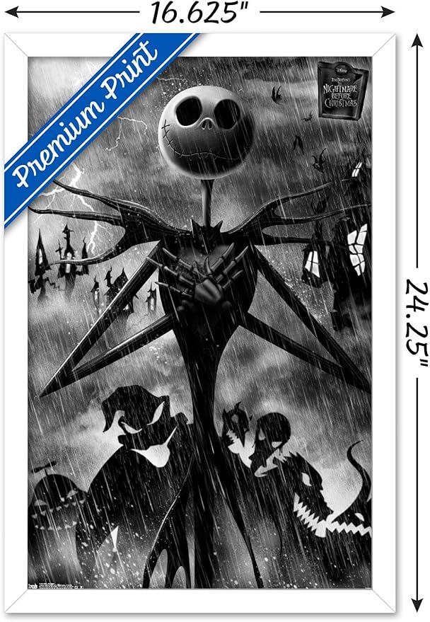Trends International Disney Tim Burton's The Nightmare Before Christmas - Shadows Wall Poster, 22.4L x 14.7W, White Framed Version
