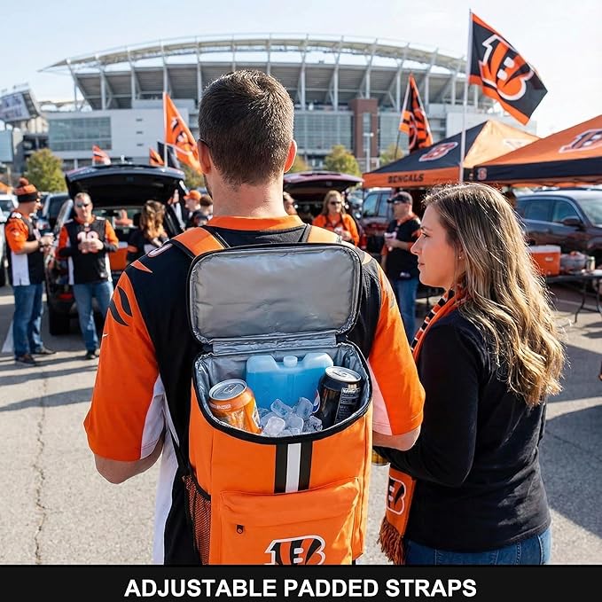 Cooler Backpack – Portable Soft Sided Ice Chest – Insulated Bag Holds 36 Cans - Football Gear – Show Your Team Spirit with Officially Licensed Fan Gear