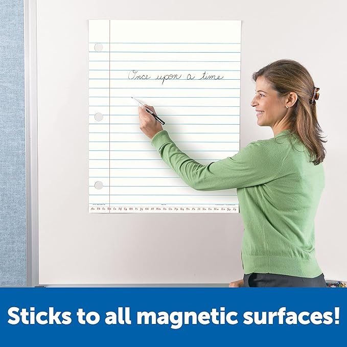 Learning Resources Giant Sized Magnetic Notebook Paper - Writing Skills, Handwriting Practice, Model Sentences, Student and Teaching Supplies, Classroom Must Haves, Homeschool, Back to School