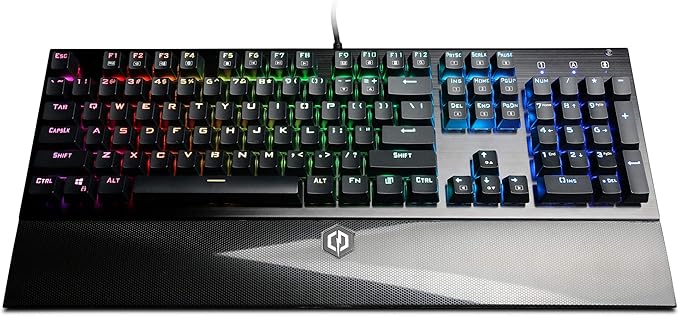 CyberpowerPC Skorpion K2 CPSK303 RGB Mechanical Gaming Keyboard with Kontact ™ Red (Linear) Mechanical Switches,Black