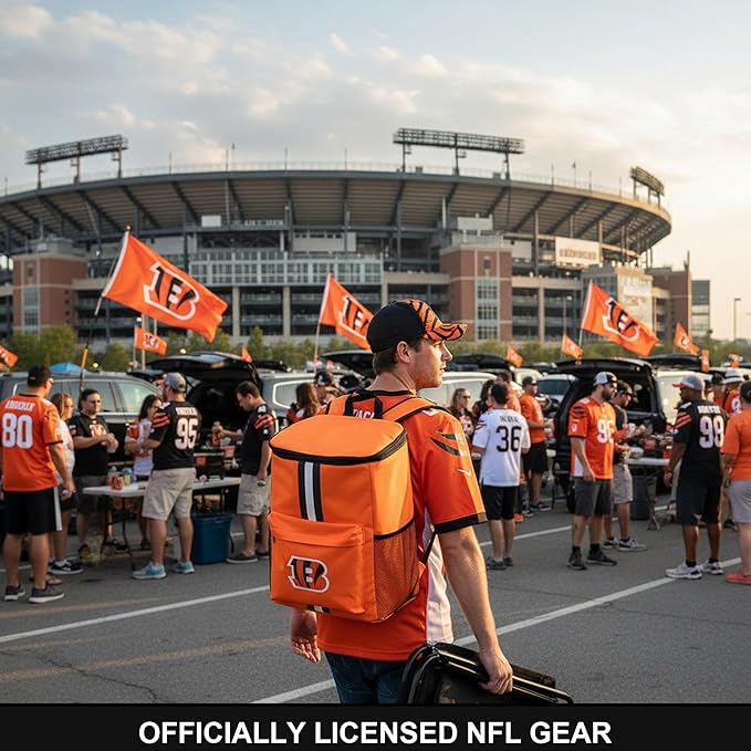 Cooler Backpack – Portable Soft Sided Ice Chest – Insulated Bag Holds 36 Cans - Football Gear – Show Your Team Spirit with Officially Licensed Fan Gear