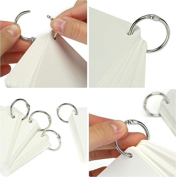 Mr. Pen- Loose Leaf Binder Ring, 40 Pack, Binder Rings 1 Inch, Metal Rings for Index Cards