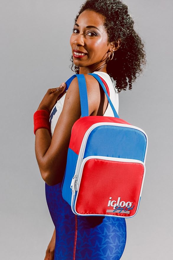Igloo Retro Insulated Mini Backpack; Red, White & Blue