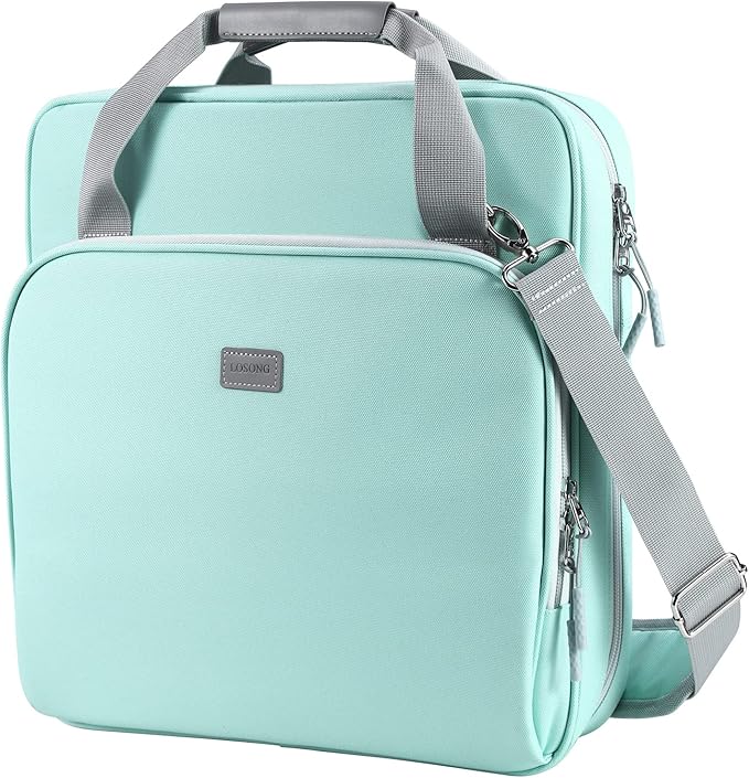 3 Ring Zipper Binder 2 Inch with Shoulder Strap 500 Sheet Capacity & Multi-Pockets for School and Office Binder Organizer, Compatible with 13-Inch MacBook/Tablet (Patent Design Light Blue)