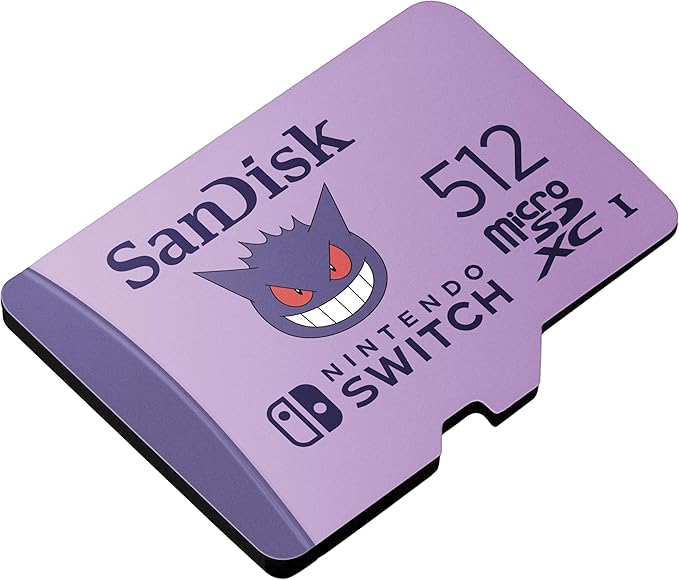 SanDisk 512GB Pokémon Gengar microSDXC Card Licensed for Nintendo-Switch - Made for Nintendo-Switch 1, OLED, and Lite - SDSQXAO-512G-GN6ZK