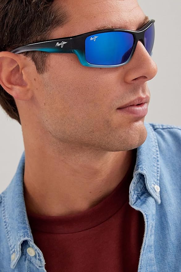 Maui Jim Polarized Men's and Women's Barrier Reef Wrap Sunglasses