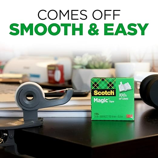 Scotch Magic Tape, Invisible, Home Office Supplies and Back to School Supplies for College and Classrooms, 3 Rolls