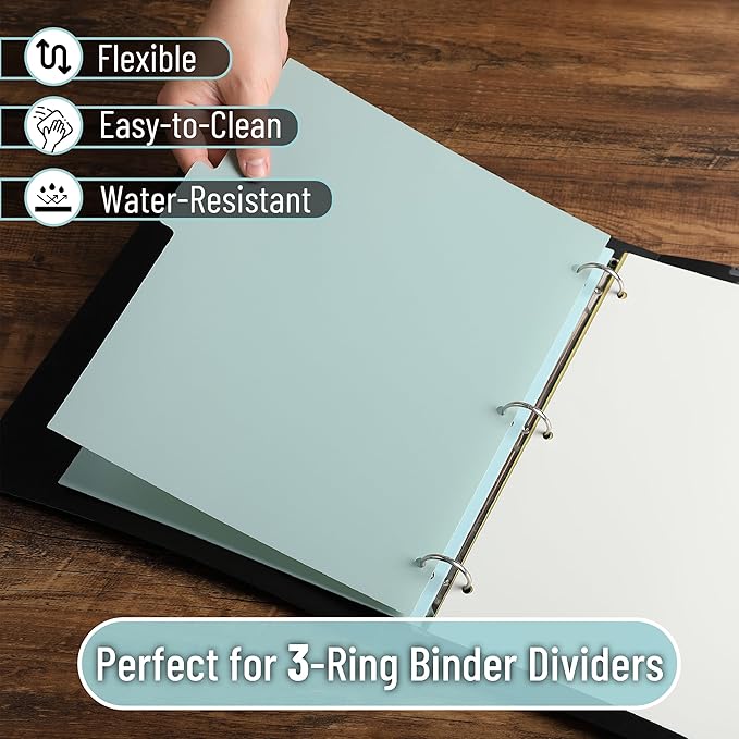 Mr. Pen- 3 Ring Binder Dividers with Tabs, 2 Sets, 6 Pack/Set, Letter Size, Earthlight Colors, Plastic 6 Tab Dividers for 3 Ring Binder with 12 pcs Labels