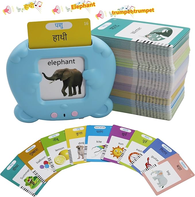 MAYAPHILOS 510 Sight Words Hindi and English Talking Flash Cards, Learn Hindi for Kids, Hindi Language Learning, Montessori Educational Toys for Toddlers 3 4 5 6 Years Old