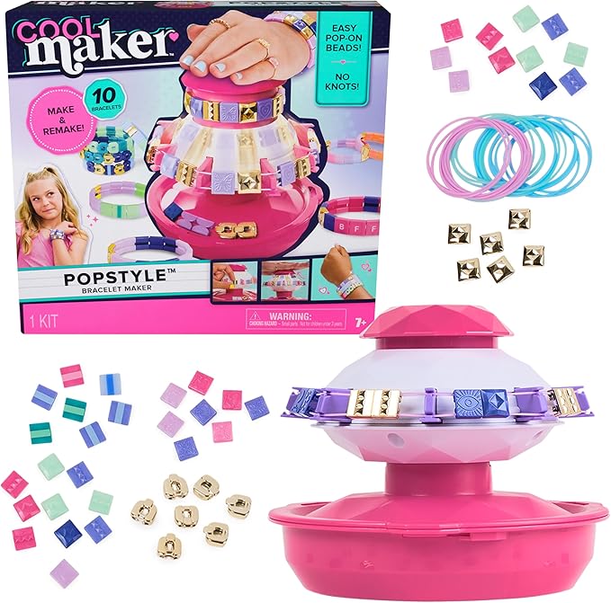 Cool Maker, PopStyle Bracelet Making Kit with 170 Beads, Make & Remake 10 (Packaging May Vary), Arts and Crafts Jewelry Kit, Kids Toys for Ages 7 and up