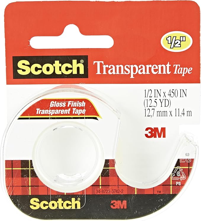 Scotch Transparent Tape 12'' X 4501 ea,(Pack of 3)