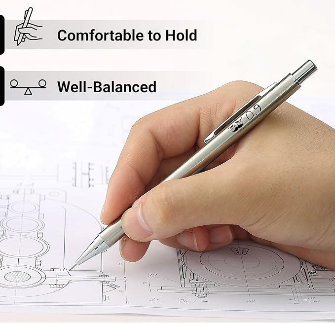 Mr. Pen- Metal Mechanical Pencils, 0.9mm, 2 Pack, Lead Pencil, Mechanical Pencil Metal Mechanical Pencil Mechanical, Mechinal Pencils, Mechanical Drafting Pencil