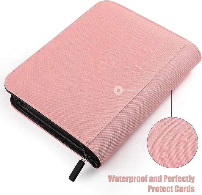 Card Binder 9 Pocket with Zipper, 648 Pockets Trading Card Holder Book, Premium PU Cover Zip Folder Binder, Side Loading Carrying Case Binder Album for TCG, MTG, Sports Cards, Game Cards
