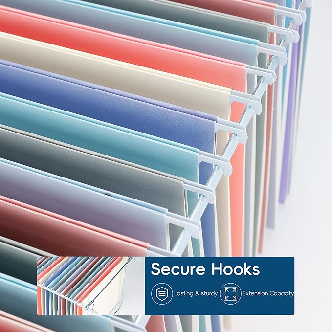 Hanging File Folders,Yellow 25 Pack Letter Size File Folders with 1/5-cut Tabs,Office Essentials for Filing Cabinet & Desk Storage