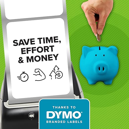 DYMO®-Branded LabelWriter Mailing Address Labels for LabelWriter Label Printers, White, 1-1/8" x 3-1/2", 6 Rolls of 350 (2100 Total)