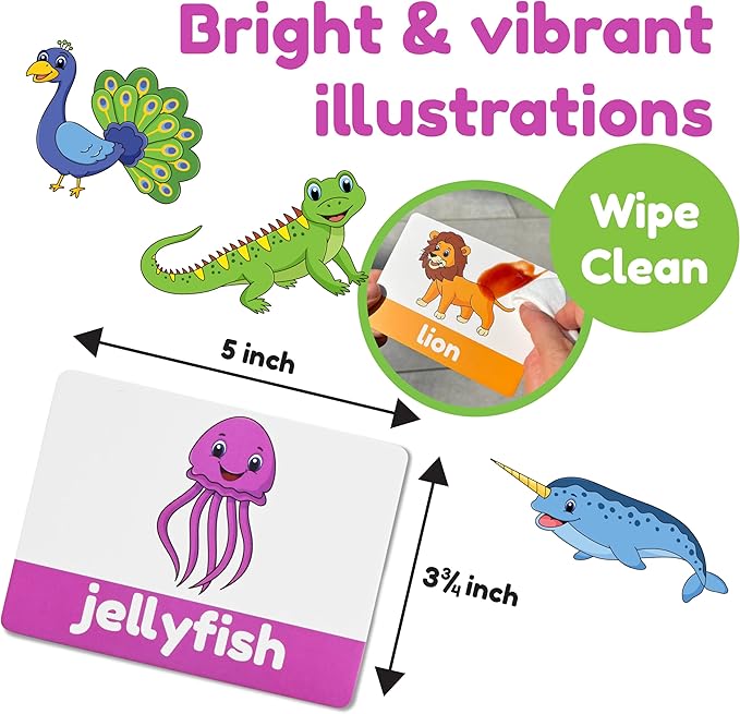 Animal Flash Cards for Toddlers & Kids – Animal ABC Flashcards – Animal Alphabet - 101 Toddler Flashcards – Preschool Flash Card for Kids – Farm, Sea, Jungle, Forest & Birds - Ages 2 3 4 and 5