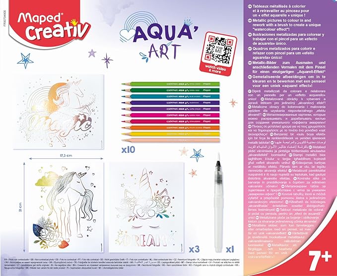 Maped Helix USA Creativ Activity Kit - 1 Set - Multicolor 14 Pack - Ages 7+ - Mess-Free Creativity - Easy Color Blending - Metalized Foil Accents - Child-Friendly Design