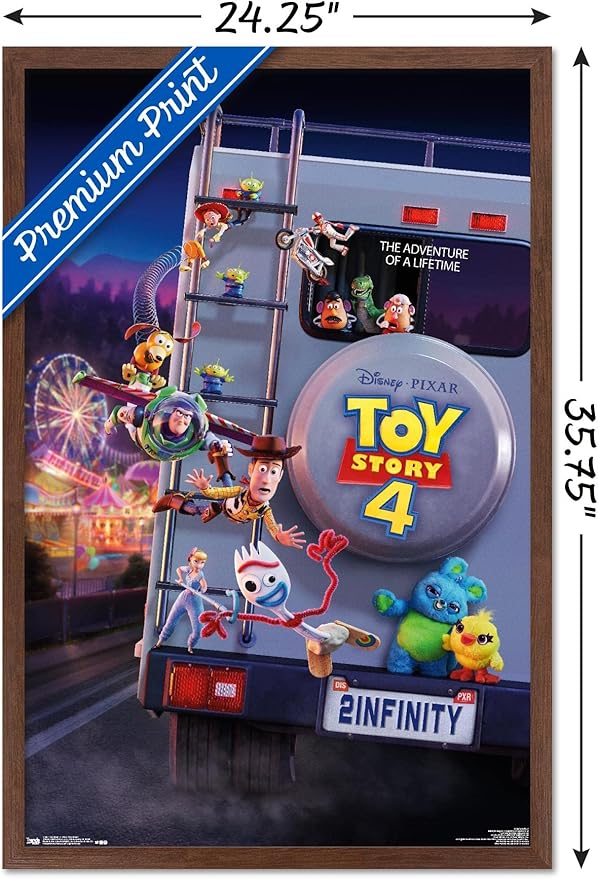 Trends International Disney Pixar Toy Story 4 - Final One Sheet Wall Poster, 22.375" x 34", Mahogany Framed Version