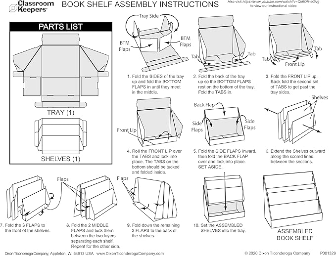 Classroom Keepers Sturdy Cardboard Book Shelf, 3-Tiered, Blue, 17" H x 20" W x 10" D, 1 Unit