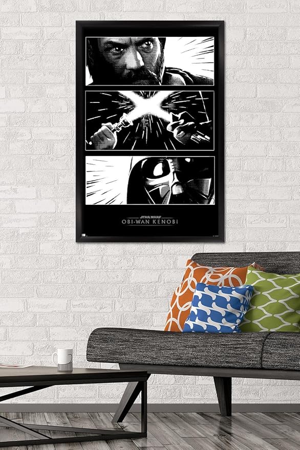 Trends International Star Wars: Obi-Wan Kenobi - Panels Wall Poster, 22.375" x 34", Black Framed Version