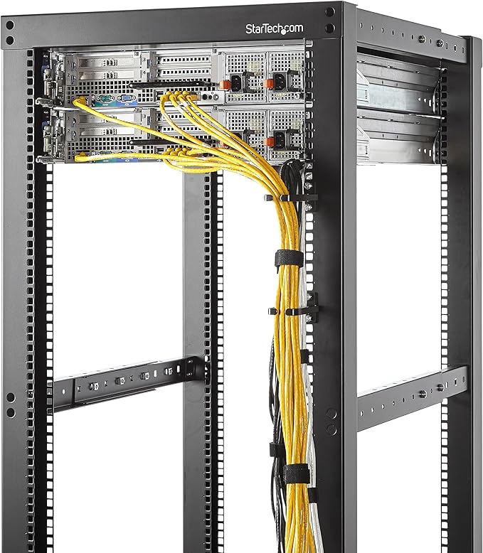 StarTech 5-Pack 1U Vertical 1.8 x 3.9in (4.5 x 10cm) Server Rack Cable Management D-Ring Hook; Network Rack-Mount Cord Organizer; Cable Manager for 19" and 10" Cabinets