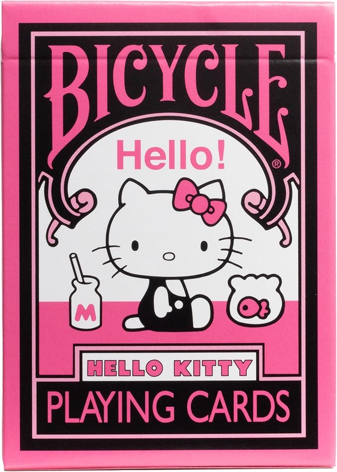 Bicycle Hello Kitty Playing Cards Bundle, Sanrio Black & Pink Hello Kitty and Kuromi Collectible Deck of Cards