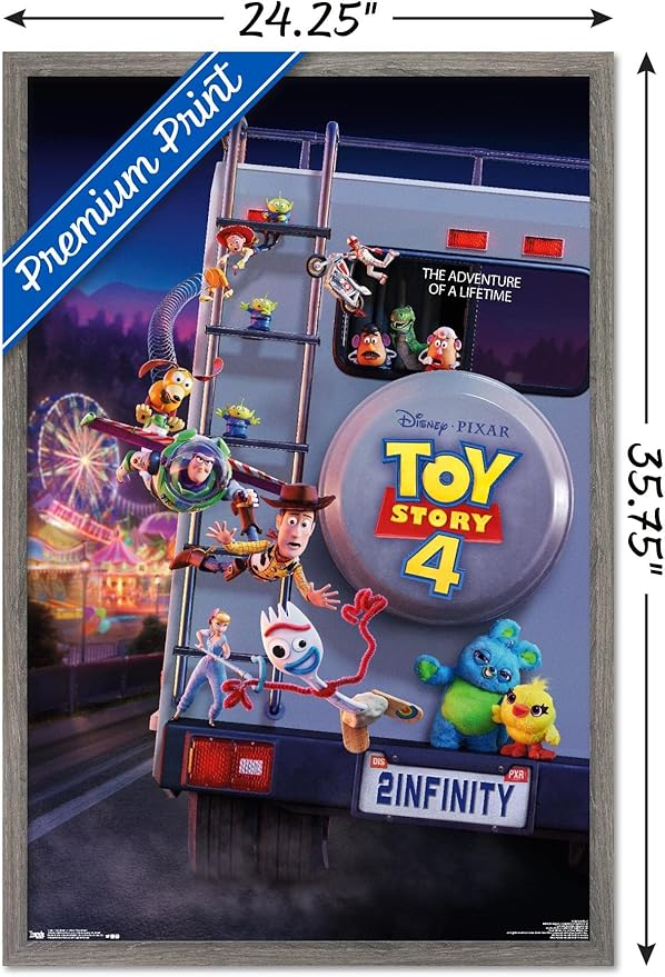 Trends International Disney Pixar Toy Story 4 - Final One Sheet Wall Poster, 22.375" x 34", Barnwood Framed Version
