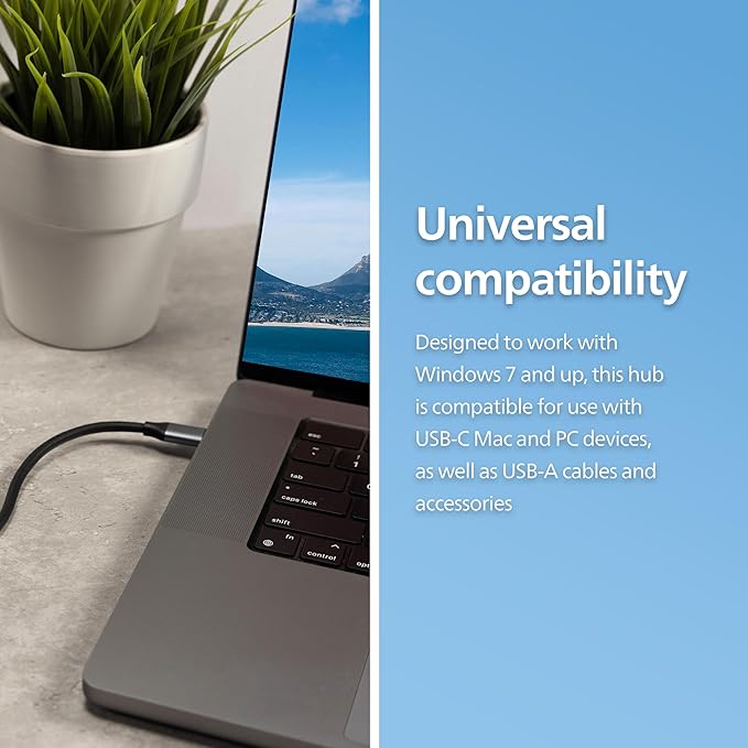 Philips USB C to USB Hub for Laptop, 4 USB 2.0 Ports, USB C Hub Multiport Adapter for MacBook Pro, MacBook Air, 480 Mbps Data Transfer Speed, USB C Laptops Docking Station, SWL3573S/37