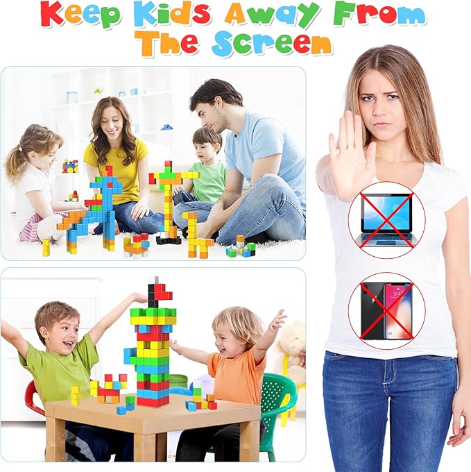 Magnetic Blocks, Gifts for 3 4 5 6 Year Old, Magnet Building Blocks for Toddlers, Girls & Boys, Montessori - Autism - Sensory Magnetic Toys for Kids Ages 3-5 4-8, 1.22inch, 56PCS