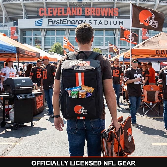 Cooler Backpack – Portable Soft Sided Ice Chest – Insulated Bag Holds 36 Cans - Football Gear – Show Your Team Spirit with Officially Licensed Fan Gear