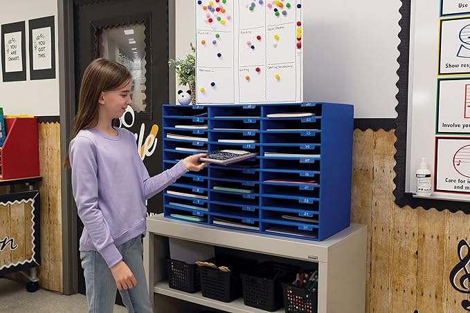 Pacon Classroom Keepers 30-Slot Mailbox, Blue (001318)
