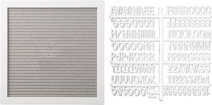 Pearhead Classic Wooden Letterboard, Gender-Neutral Baby Keepsake Nursery Décor, Photo Prop Message Board, Gray and White (Pack of 2)