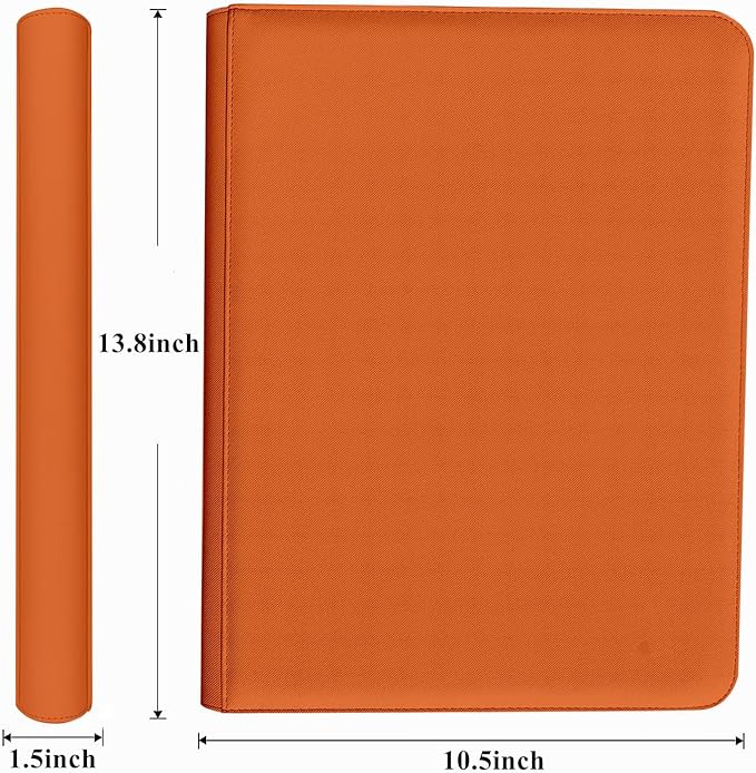 Premium 9-Pocket Zippered Trading Card Binder, 540 Pockets Double-Sided Side-Loading Card Organizer Album, PU Leather Card Holder Protector for MTG, TCG, Sports Cards Orange