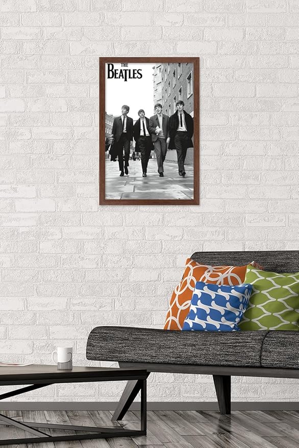 Trends International The Beatles - In London Wall Poster, 22.4L x 14.7W, Mahogany Framed Version