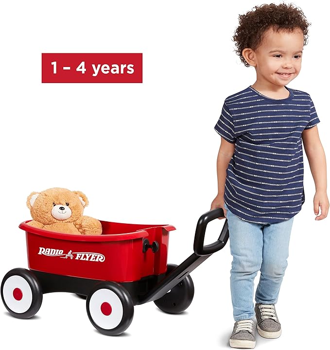 Radio Flyer My 1st Wagon with Teddy Bear, Red Amazon Exclusive