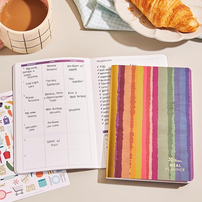 Erin Condren Meal Planner Petite Planner - Tie-Dye Stripes