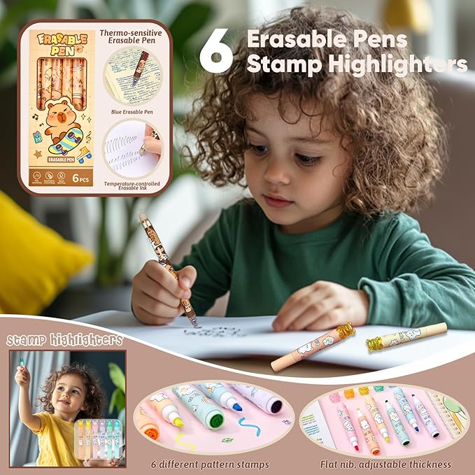 Cute Capybara Stationery Gift Set for Kids,30 Piece Animal Theme School Supplies Kit with Pencil Case,Notebook & Stickers,Practical and Fun for Birthday,Easter& Festivals Gift Girls Boys