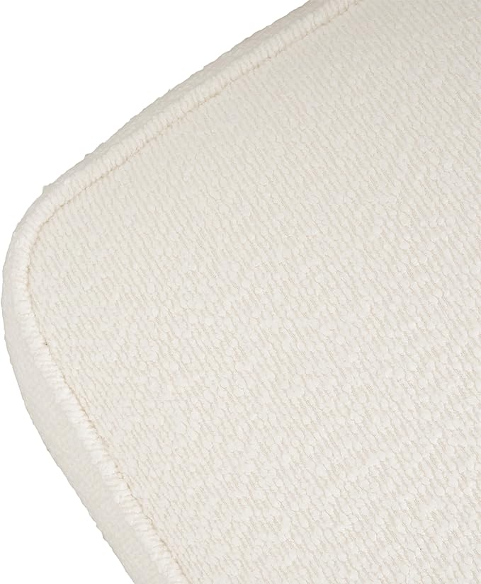Christopher Knight Home Isa Boucle Pouf Ottoman Foot Rest, Square Fabric Pouffe Ottoman Footstool, Living Room Sofa Couch Extra Seat, Modern Coffee Table for Home Office Bedroom Home Décor, White