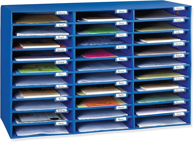 Pacon Classroom Keepers 30-Slot Mailbox, Blue (001318)