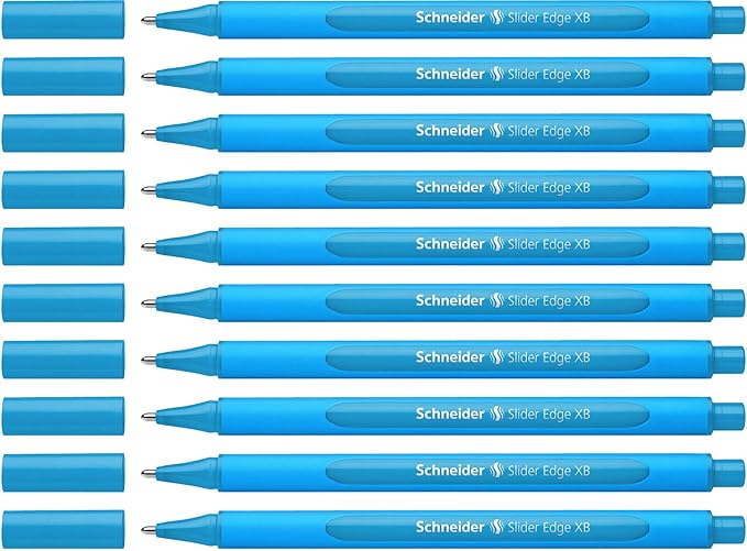 Schneider Slider Edge XB Ballpoint Pen, Box of 10, Light Blue (152210)