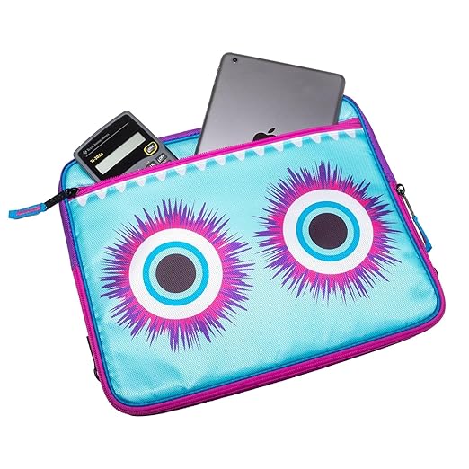 Case it 6 Pack Universal Monster Eye Zipper Binder with Removable Laptop Sleeve, 2-Inch O Rings, Shoulder Strap, LT-307-ME-C-MAG, Magenta
