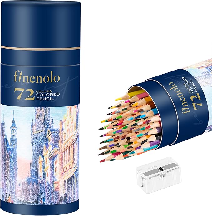 72 Colored Pencils for Adult Coloring Books, Soft Core, Art Drawing Pencils for Artists Beginners, Coloring Pencils Set with Sharpener for Coloring, Sketching, Painting