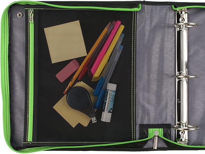 Five Star Sewn Zipper Binder, Fabric, 2 Inch 3 Ring Binder With 4 Inch Capacity, Assorted Colors, Color Selected For You, 1 Count (Pack of 1)