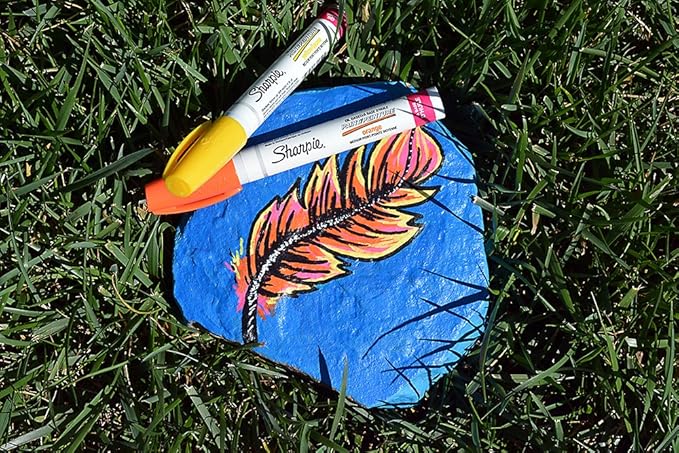Sharpie Oil-Based Paint Markers, Fine Point, Assorted Colors, 5 Count - Great for Rock Painting
