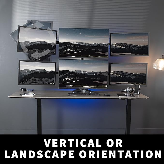 VIVO Hex LCD Monitor Height Adjustable 6 Screen Desk Mount Stand for up to 27 inch Screens, STAND-V006F