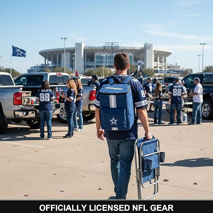 Cooler Backpack – Portable Soft Sided Ice Chest – Insulated Bag Holds 36 Cans - Football Gear – Show Your Team Spirit with Officially Licensed Fan Gear