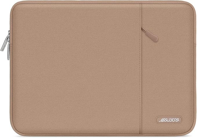 MOSISO Laptop Case 16 inch, 15-15.6 inch Laptop Sleeve Compatible with MacBook Pro 16 M4 M3 M2 M1, HP Acer Dell Lenovo ASUS Notebook, Polyester Vertical Computer Sleeve Bag with Pocket, Bronze Brown