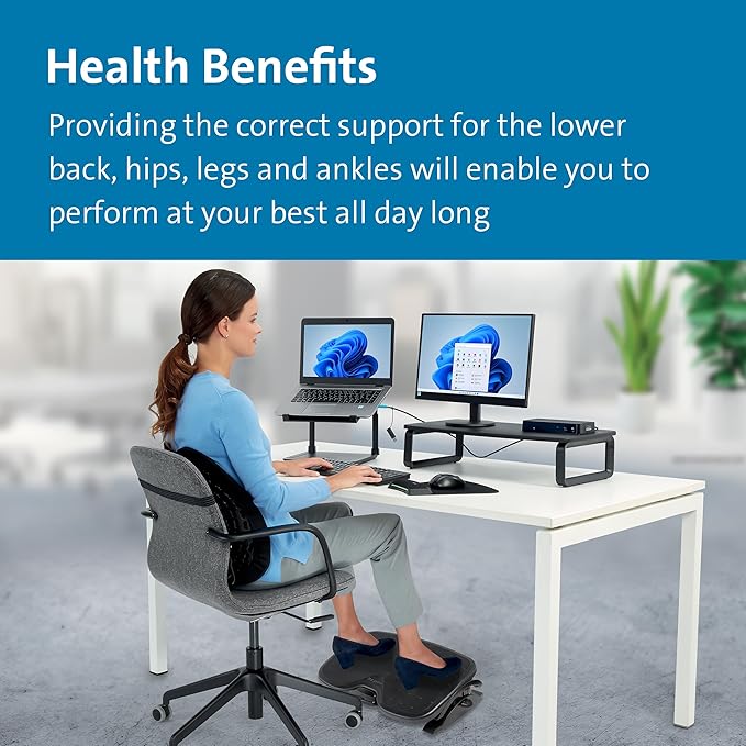Kensington SoleMate Plus Adjustable Footrest with SmartFit System KMW52789 Each Black